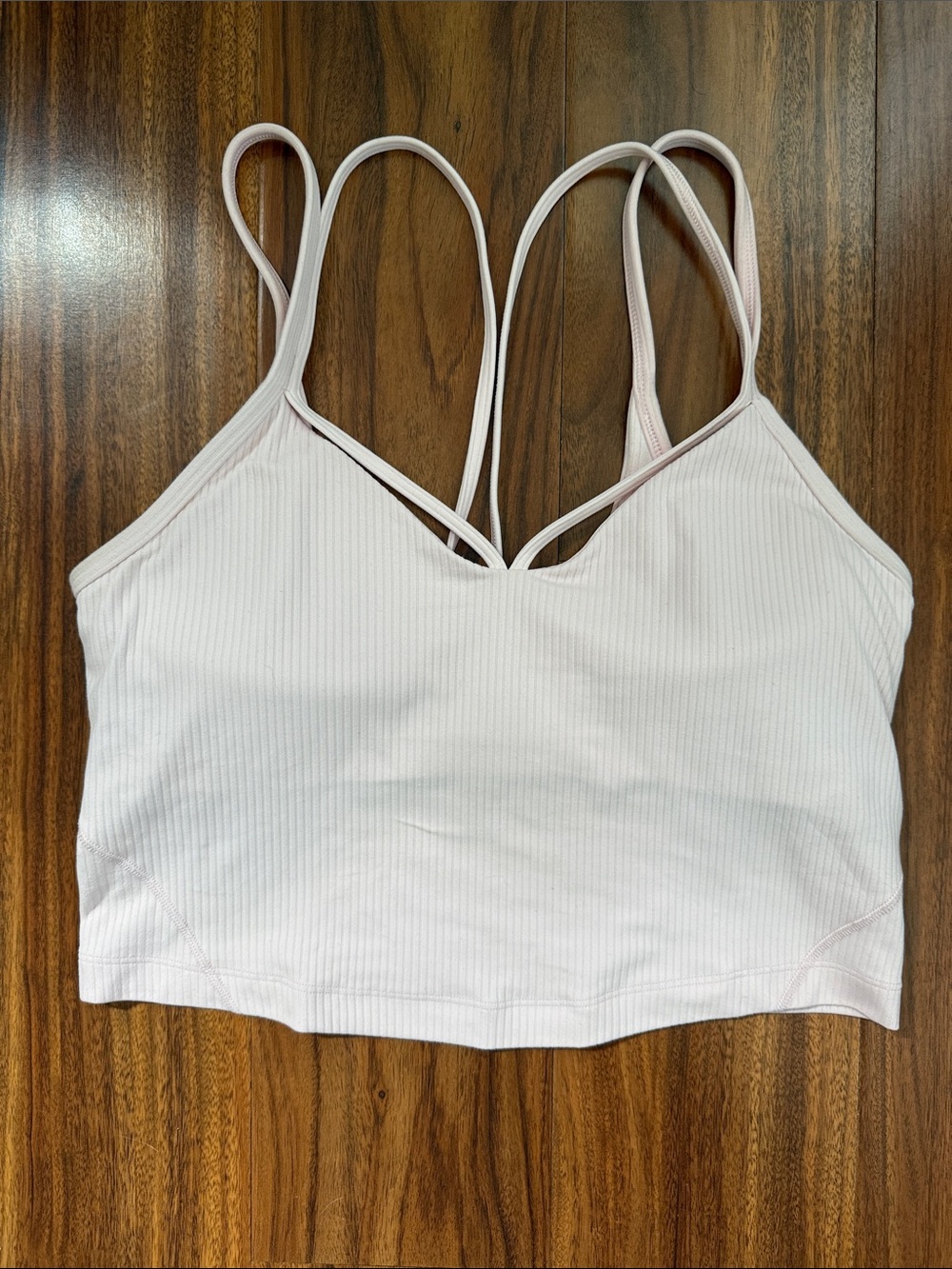 lululemon athletica Ribbed Strappy Bralette in Light Pink